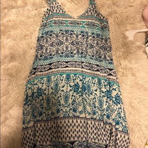 Cute tribal print blue sun dress.